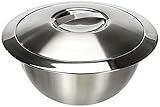 Weis Thermoschüssel mit Deckel Innen-Durchmesser 22,5 cm, Edelstahl, Silber, Aussendurchmesser 30 x 30 x 18 cm Volumen, 3 Liter