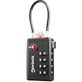 TSA Schloss mit Öffnungsanzeige – Kofferschloss mit 4-stelligem Zahlencode – Gepäckschloss für Koffer, Rucksack und Reisegepäck – 1 Stück, Schwarz