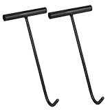 QWORK® 2er Set 30cm Kanaldeckelheber, Schachthaken für Kanaldeckel - Stabile T Griffe, Korrosionsschutz