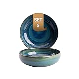 palmer Miami Schüssel - 2er-Set aus Steinzeug - Ø 16 cm, 500 ml - Spülmaschinen-, Ofen- & Mikrowellenfest, Design Bowl-Schüssel, Müslischale, Salatschale