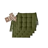 Il Tuo Artigiano Design 4 Stuhlkissen im Set, 40 x 40 cm 6 cm dick, Polsterung aus Schaumstoff und weichem Acryl, Sitzkissen Stuhl 4er Set, Stuhlkissen Outdoor 40x40 (4, Khaki)