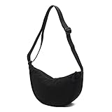 TIAASTAP Damen Halbmond Crossbody Schultertasche, Hobo Casual Crossbody Bag, Einfarbige Tragbare Halbmond-Tasche Umhängetasche mit verstellbarer Schultergurt