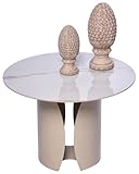 M2 Kollektion Couchtisch Kira 1", H=42cm D=60cm, Cremeweiß