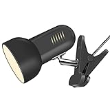 Milpoel Klemmleuchte, Verstellbare Schreibtischlampe mit E27-Fassung, Klemmlampe für Lesen im Bett, Arbeiten und Lernen, Schlankes und Leichtes Design (Schwarz)