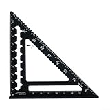 Dreieckiges quadratisches Lineal, multifunktionaler Linienschreiber und Sägeführung für Holzbearbeitung und Umbau (schwarz)
