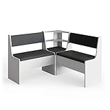 Vicco Eckbankgruppe Roman, Bank für die Essecke, Weiß/Anthrazit, 120 x 120 cm Ohne Tisch