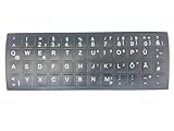 kompatibel mit Medion Akoya P8612 DEUTSCHE Tastaturaufkleber - schwarz MATT 48 Tasten 1,4 cm x 1,4 cm Selbstkleben
