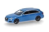 Herpa Modellauto Audi A4 Avant, turboblau, Miniatur im Maßstab 1:87, Sammlerstück, Made in Germany, Modell aus Kunststoff