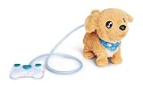 Simba 105890064 - Chichi Love Loomy Golden Retriever (20 cm) - interaktiver Spielzeug-Hund für Kinder ab 3 Jahre, mit Funktionen, Sound & leuchtender Kabelsteuerung
