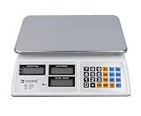 Ladenwaage, Elektronisch, Digitalanzeige, Tragkraft bis 40 kg, 3 Anzeigen, Plattformabmessungen 32 x 23 cm, Tara-Waage, Genauigkeit bis 2 Gramm, 4 Ah Batteriekapazität, HDWR wagPRO-S40