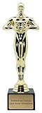 Deitert Siegerfigur inkl. Gravur mit Ihrem Wunschtext - Größe: 18 cm - das Geschenk für Männer und Frauen - personalisierte Trophäe im Filmpreis-Award Look