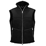 CHRIST Herren Lammfellweste Lammfelle – sportliche, hochwertige Fellweste aus echtem Fell, auch ALS Reitweste, Outdoor-Weste oder Winterweste geeignet (56, Schwarz)