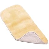 CHRIST Lammfelleinlage TREND von WERNER universale Fell Einlage für Babywanne, Kinderwagen, Buggy & Jogger, ideale Lammfell-Sitzauflage, Schaffell-Sitzeinlage für Ihr Baby, Patchwork in beige-gelb