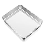 Onader Backblech, 31,8x24,8x5cm, Edelstahl Rechteckig Auflaufform Ofenblech Kuchenblech, Tiefes Fettpfanne Backofen Ofenform für Lasagne, Ungiftig& Gesund, Leicht Zu Reinigen & Spülmaschinenfest