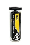 Dunlop Squashbälle Pro doppelGelb, 3 Stück in der Dose, Offizieller Turnier-Squashball, Nicht angegeben, Yellow (or possibly Black)