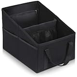 Druuzyl Auto Organizer 31x25x25cm Autositz Organizer zusammenklappbar Aufbewahrungsbox für Beifahrersitz, Sitzaufbewahrungstasche Rücksitz Organizer mit Teilung Griffen und mehreren Netztaschen