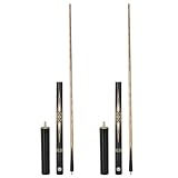 Dysdensa 144,8 cm handgefertigter Snooker-Queuestab mit Verlängerung, langlebige Eschenholz-Konstruktion, professioneller 510 g Pool-Queue, ideal für Snooker und Billard (2er-Set)
