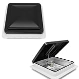 Dachluke Wohnwagen Dachhaube Dachfenster Dachluke Vent Für Wohnwagen Oder Wohnmobil 42 x 42 CM Mit Sichtschutz für Wohnwagen/LKW/Van mit 14 x 14 Zoll Öffnung