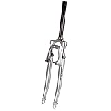 Zoom Federgabel, Mountainbike-Federgabel, 1 1/8", 30mm Federweg, Brücke: Aluminium, Tauchrohr + Standrohr: Stahl, 28 Zoll, Silber