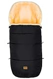 Fillikid Lammfellfußsack Makalu Exklusiv | Winterfußsack aus medizinischem Fell | Warmer Fussack für Tragetasche, Babyschale & Kinderwagen | Kinderwagenfußsack 50 x 90 cm passend für Bugaboo, Joolz