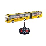 Perfeclan Ferngesteuertes Auto Ferngesteuerter Bus 1/32 27MHz Kinderfahrzeuge Ferngesteuerte Autofahrzeuge Ferngesteuerter Schulbus Spielbus, Gelb Lang