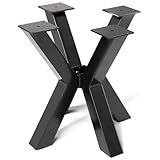 INMOZATA Tischbeine Metall Tischfüße Schwarz Tischgestell DIY Möbelfüße für Schreibtisch Couchtisch Esstisch Sitzbank H40 cm