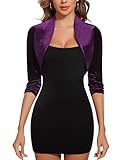 MINTLIMIT Cardigan Damen Bolero Strickjacke Kurz Lightweight Loose Fit Offene Boleros (Purple L)