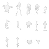 Healifty Miniatur Modell Figuren Weiß Harz Füllstoff Kunststoff Mini Meerestiere Taucher DIY 3D Harz Silikonform Gießform Epoxidharz Formen Füller Ozean Serie Handwerk Dekoration
