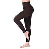 SINOPHANT Hochtaillierte Leggings für Damen - Angenehm Weiche Elastische, Dehnbare Sport- und Yogahosen , 1er Pack Braun, XL-3XL (Herstellergröße: PLUS SIZE)