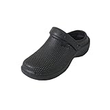 R-ISLAND Sanitär-Clogs für Damen, Erwachsene, aus EVA, rutschfest und leicht, ideal für Arbeit im Krankenhaus und in der Klinik., Schwarz , 40 EU