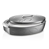 Enjoy Thermotresor mit Keramikschale (Grau) - Zum Warmhalten von Speisen bis zu 3h | Thermobehälter | Thermoschüssel mit Deckel | Warmhaltetopf groß 4 Liter | Zum Grillen