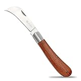 Linsen-Outdoors Falten Okuliermesser, Garten Taschen Knospungsmesser aus Edelstahl mit Einer Klinge mit Einer Gebogenen Kante und Einem Ergonomischen Griff zum Jäten, Beschneiden, Gärtnern und Graben