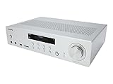 Aiwa AMU-120BT/SL: Verstärker, AV-Receiver, mit Bluetooth 5.0, 120 W, USB-Anschluss, SD-Kartenleser, Farbe: Silber