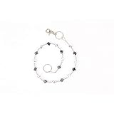 Unisex Würfel Geldbeutelkette in verschiedenen Farben Rockabilly Würfelketten (Schwarz / Weiß)