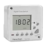 Heschen Digitaler LCD-Stromschalter, wöchentlich programmierbar, elektronisch, Timer-Relaisschalter, THC711A, 220–240 VAC, LED-Anzeige, CE