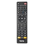 Hama Universalfernbedienung TV, für 4 Geräte (Infrarot, smarte Taste, 10m Reichweite, ideal z.B. für TV, DVD Player, Videorekorder, Receiver, Set Top Boxen, vorprogrammiert) schwarz