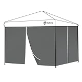 Sekey 2PCS Seitenwände für Pavillon 3x3 Wasserdicht Winterfest, Seitenwände für Pavillon Partyzelt Gartenzelt 3x3m, 1 Fenster 1 Tür, Grau (Grau, 2 Türen)