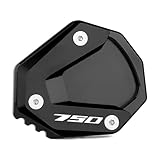 Modeer Ständerpolster Für H.onda CB 750 Hor.net 2023 2024 2025 XL 750 Transalp 2023 2024 2025 Motorrad CNC Seitenständer Vergrößern Verlängerungspad 750 Zubehör (Schwarz)