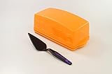 TUPPERWARE Junge Welle oranger Kastenkuchenbehälter + Tortenstück schwarz-lila P 26954
