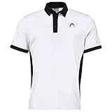 HEAD Herren Slice Poloshirt Tennis-Shirt, weiß/schwarz, S