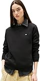 Tommy Jeans Damen Tjw Reg Flag Crew Dw0dw19959 Pullover-Sweatshirt, Black (Black), XL EU