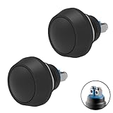 Powice 2X 12mm Wasserdicht Schalter Kugelkopf Rund Mit Schraubfüßen,Metall Druckschalter,Momentan Taster Schalter 3A/6V/12V/36V Geeignet für Hupen, Autoklingeln, Autos Usw (überstehend) Schwarz
