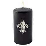 EDZARD 4er Set Kerzenstecker Lilie, Höhe 6,5 cm, Aluminium vernickelt, Farbe silber - Kerzenpin für Stumpenkerzen, Kerzendeko, Adventskranz, Fleur-de-lis