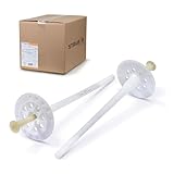 STRÜBER Dämmstoffdübel für WDVS (Ø 8x135mm - 200 Stück) Tellerdübel aus Nylon mit Kunststoffnagel Schlagdübel Thermodübel KTP für Styropor EPS Fassadendämmung Wärmedämmung ETA