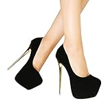 HOMDREAM High Heels 16CM High Heels Plus Size Sexy Pole Dance Schuhe Cosplay Sexy Männer Und Frauen,Black-45