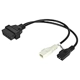 vhbw OBD2 - Adapterkabel für OBD-Diagnosegerät kompatibel mit alle Audi, Seat, Skoda, VW, Volkswagen Modelle - mit 2x2 Pin-Stecker.
