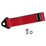 HELEVIA 2 Tonnen Nylon -Schleppseil, Stoßstangenanhängergürtel, Universeller Hochfestigkeits -Rotgurt für Autos, Anhänger, mit Einem Bolzen und Einer Nuss