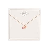 Fossil Damenkette Georgia Heart Rosenquarz, JF03046791