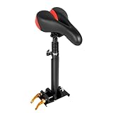 26x16cm Roller Sitz PU+Aluminium-Legierung E Scooter Sitz 45-65cm Höhe Bereich Electric Scooter Seat Saddle mit 1 Basis 1 Sitzkissen 1 Unteres Stützrohr 1 Teleskoprohr 1 Steckschlüssel-Schraubendr