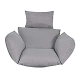 Kaibrite Hängesessel Kissen, Schaukelstuhl Auflage Rattanschaukel Sitzkissen für drinnen und draußenTerrasse, Hof, Garten (Grau)